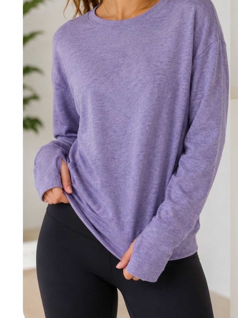 Zella Girl Small Lavender Long Sleeve Crewneck Sweatshirt